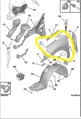 Citroen C3 (B618) 9812515180 FRONT LEFT FENDER