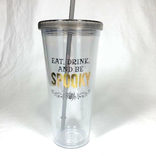 Eat Drink and Be Spooky Taza de Viaje Halloween Bebida Vaso Regalo Bruja Gótica - Imagen 2 de 3