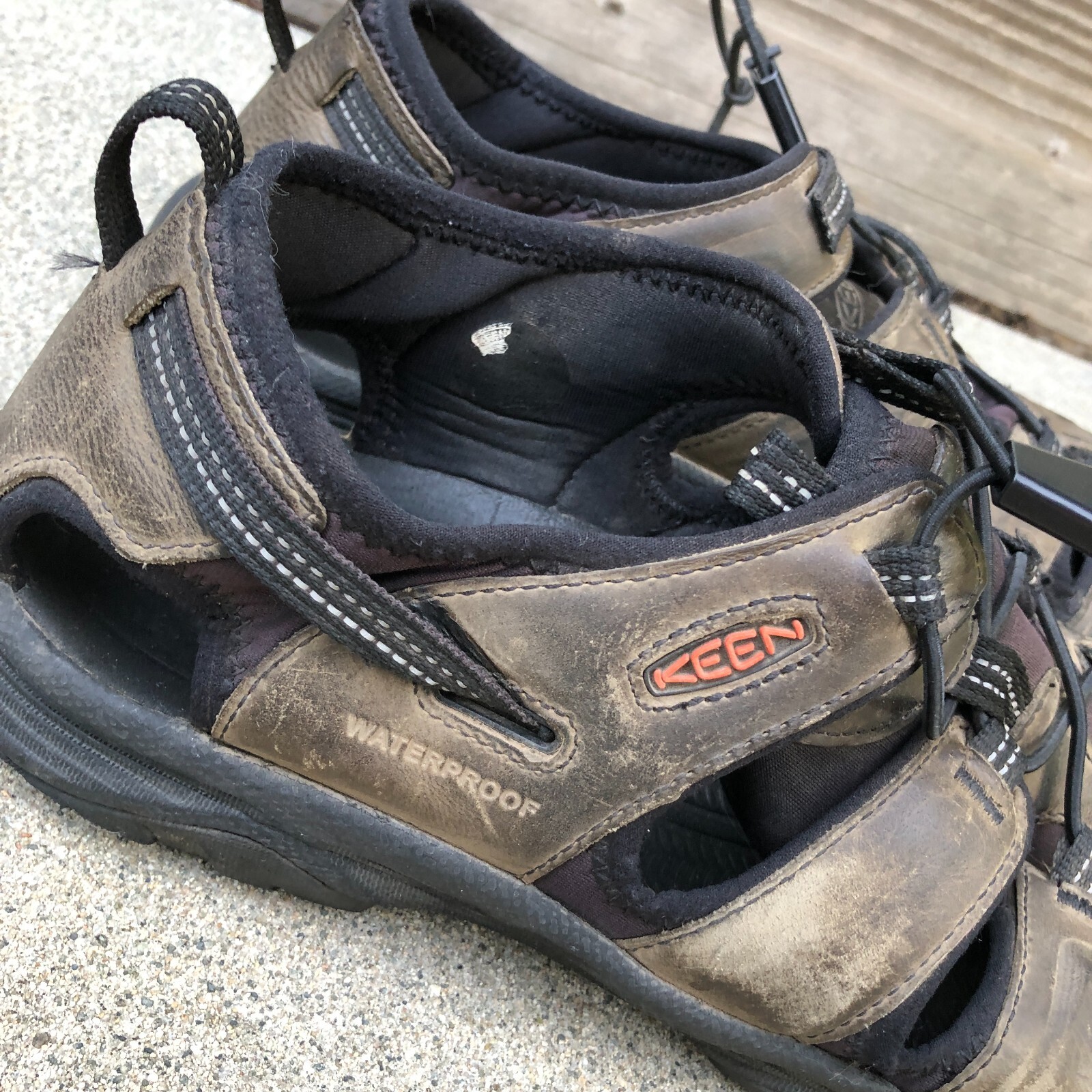 KEEN TARGHEE Waterproof Leather Sandals Shoes Men's 14 Brown Hiking Outdoors