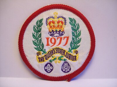 Vintage Girls Guides Pfadfinder Abzeichen oder Patch 1977 THE QUEEN'S SILVER JUBILEE