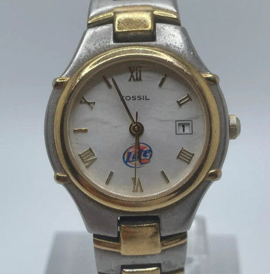 Fossil Miller Lite Watch Womens PR-5109 Date 26mm Two Tone Case Band Quartz