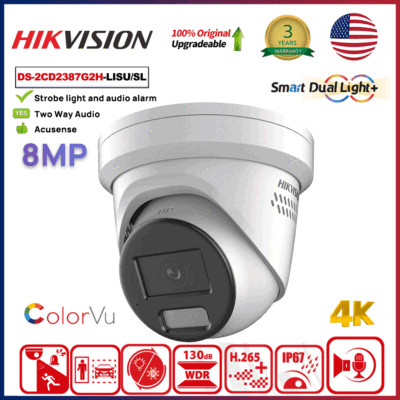 Hikvision DS-2CD2387G2H-LISU/SL 4K 8MP Smart Hybrid Dual Light ColorVu IP Camera