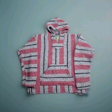 Baja Joe Sherbet Striped Eco-Friendly Woven Hoodie Unisex Size Large