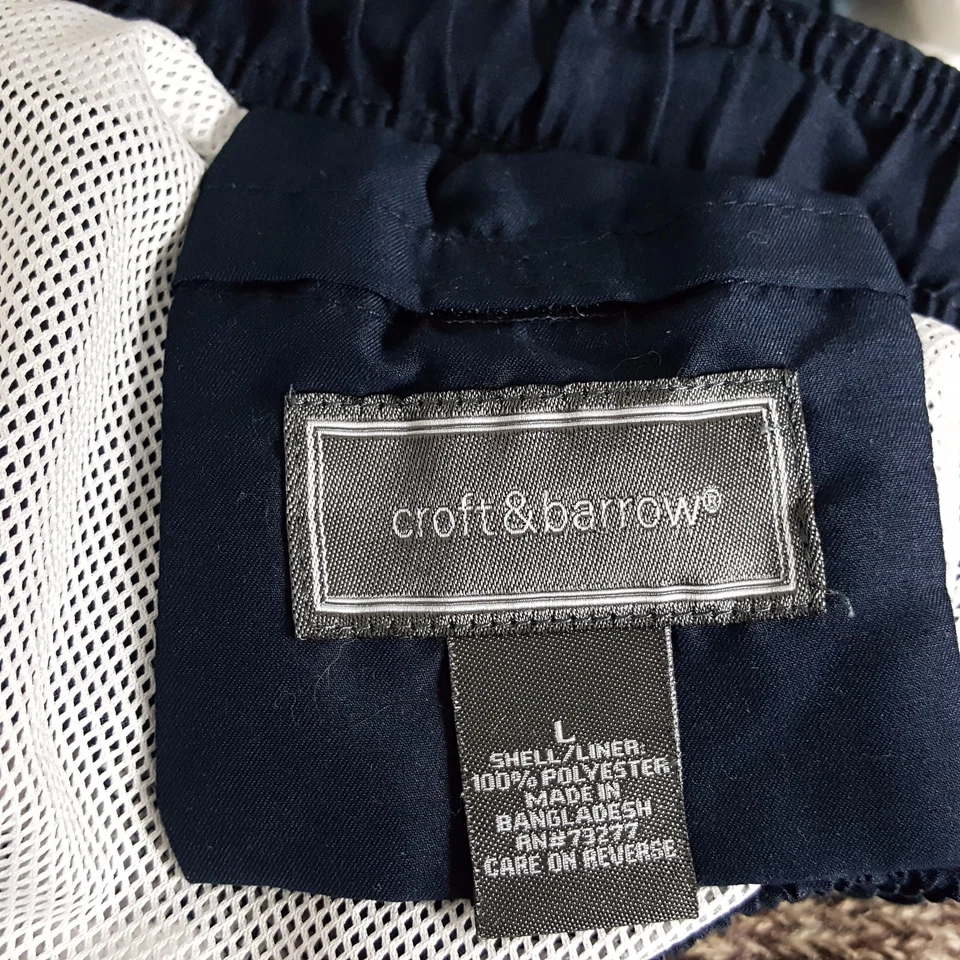 Bañador C&B Croft & Barrow para hombre talla L pantalones cortos azul blanco rojo bolsillos Foto 3 de 4