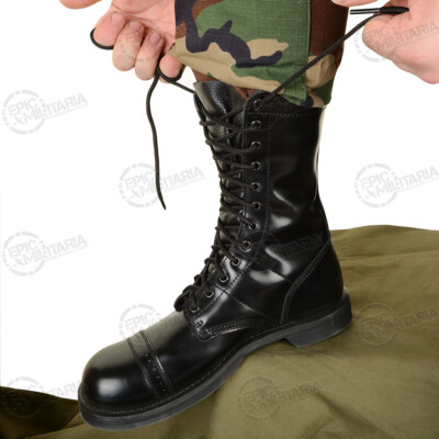 Rothco US Size 6 Paratrooper Black Leather Mens Boots Lace‎ Up Army Outdoor Amazon.com: Rothco Leather Jump Boots – 10 Inch  main image 3