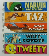 Vintage Looney Tunes CHOOSE YOUR CHARACTER Bumper Sticker Taz Road Runner Marvin