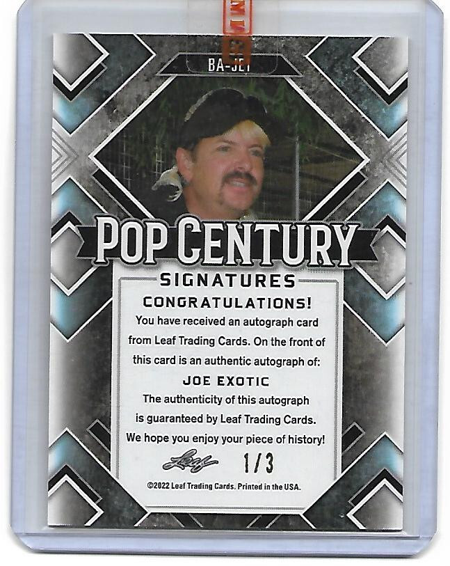おちゃ213 JOE EXOTIC Tiger King Leaf Pop Century First ZEBRA CRYSTAL 1 Auto