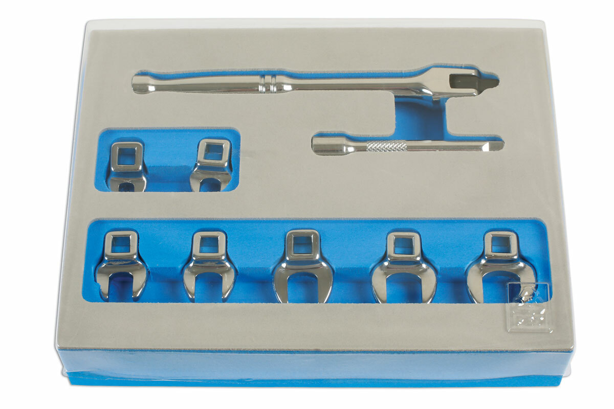 Laser 7294 Flare Nut Wrench Spanner Set 9pc Sizes 7mm-14mm With Bar