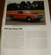1972 Dodge Dart Demon 340 Specs Info Photo Print 72 Mopar 1972 Dodge Dart Demon 340 Specs Info Photo Print 72 Mopar