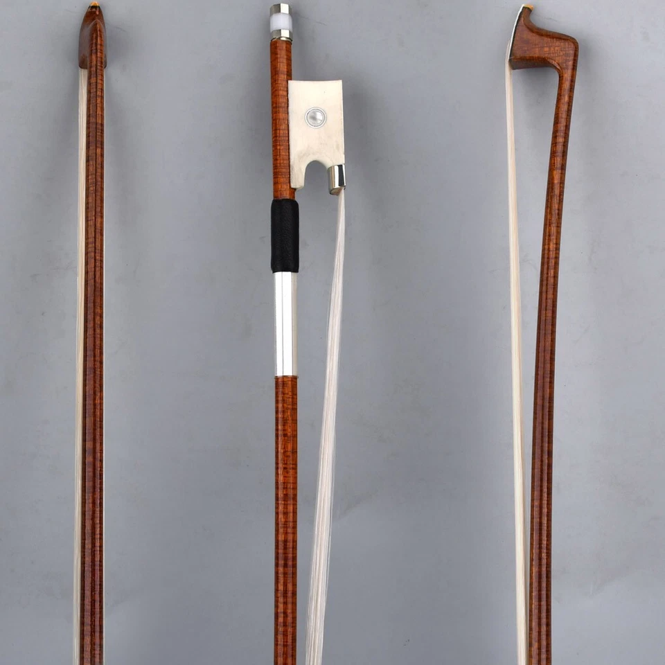 Master Pernambuco Skin Carbon Fiber Violin Bow 4/4 White Parisan eye Frog Stiff - Image 2 of 4