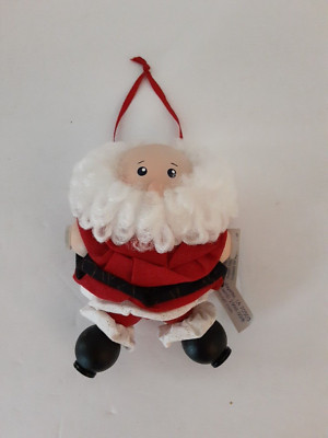 NEW VTG Yodollz Nicholas Santa Claus Fabric Yo Yos Ornament Handmade 5''