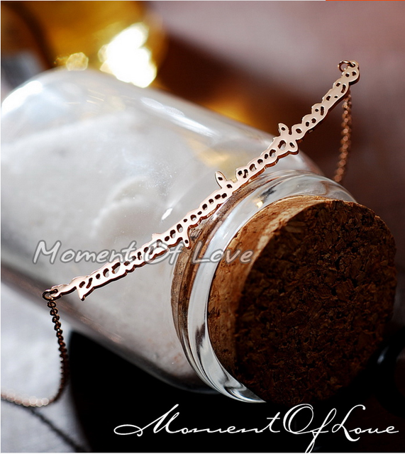 Fashion Lovely Sentence Love Heart Forever Pendant Rose Gold GP 