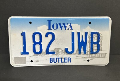 Iowa — 182 JWB — License Plate, Butler County | eBay