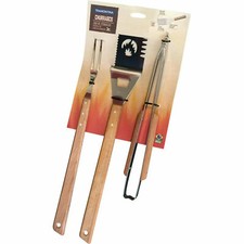 Tramontina Barbecue Cooking Utensil Set With Wooden Handles BBQ Tool Pack