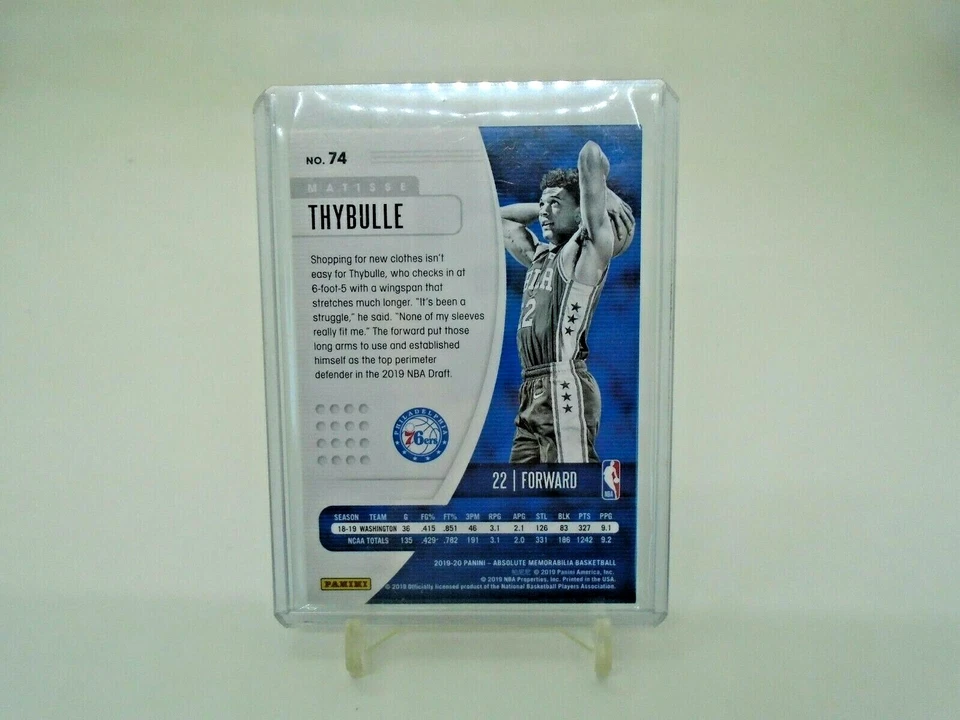 2019-20 PANINI ABSOLUTE MATISSE THYBULLE RC ROOKIE CARD /25 REFRACTOR - Image 4 of 4