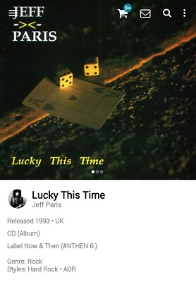 Jeff Paris ~ Lucky This Time 1993 CD Hi-Tech AOR Melodic Rock Mark Free Gary Hug