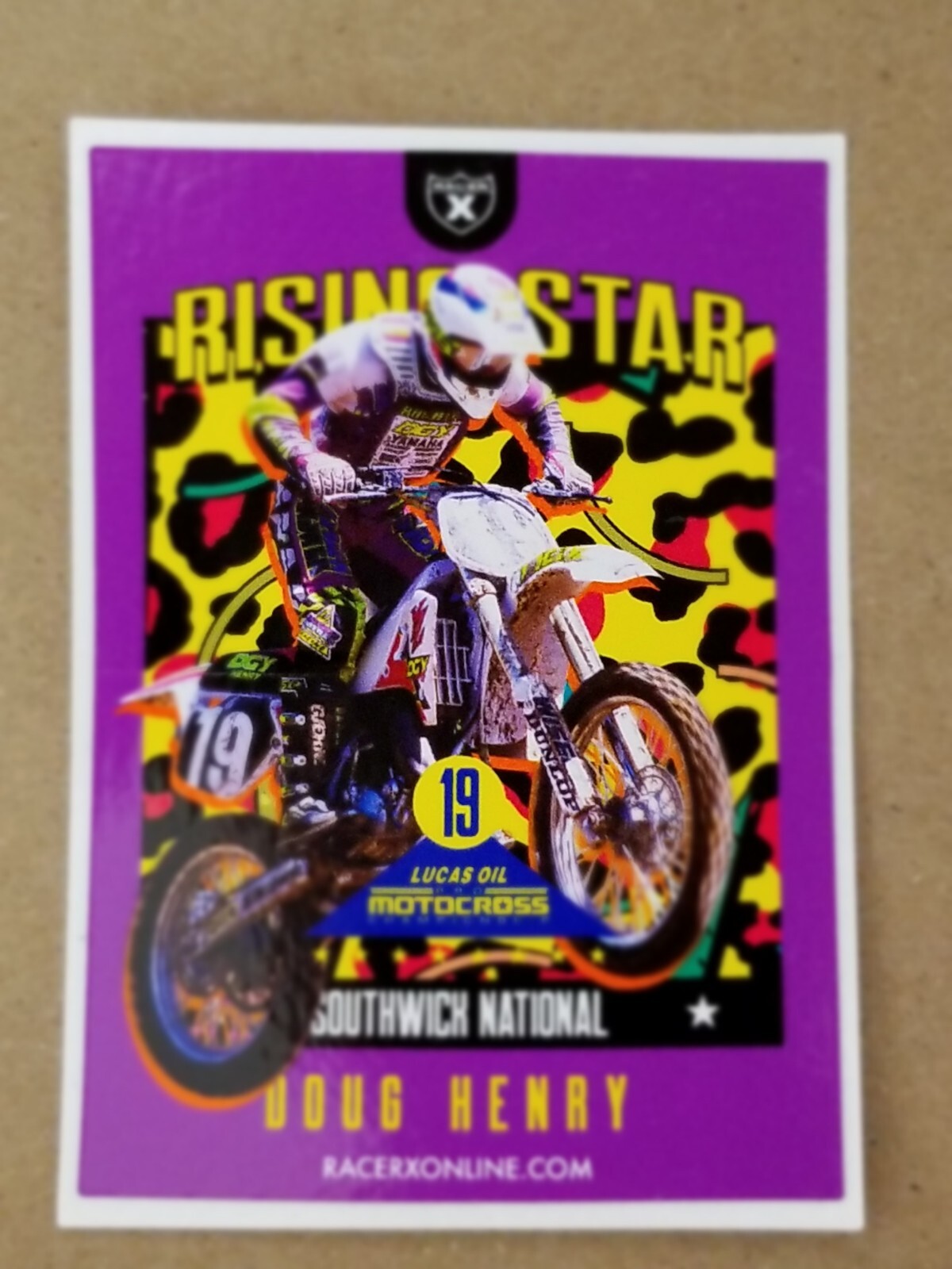 Doug Henry Motocross SUPERCROSS Mx SX Racer X Sticker Card Southwick National 