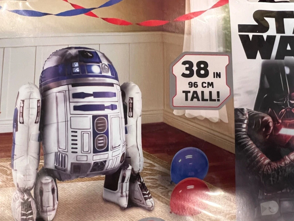 38" Star Wars R2D2 Airwalker Foil Balloon Party Walks On Air New Disney NIB - Image 2 of 3