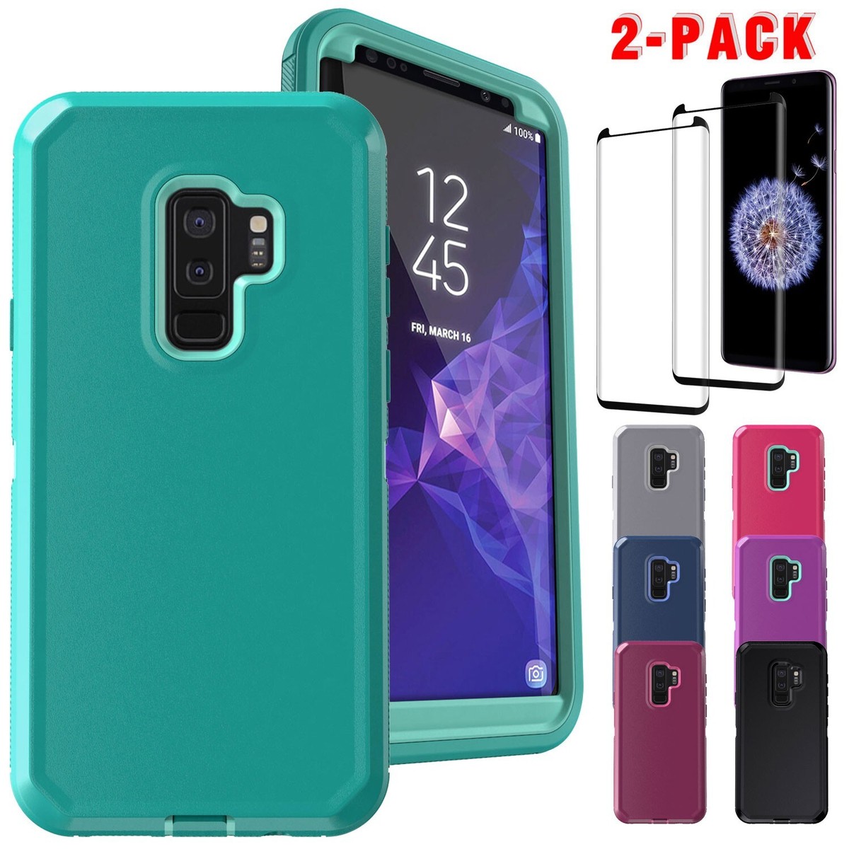 For Samsung Galaxy S9/S9+/S9 Plus Case Hybrid Phone Cover Screen Protector