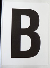115mm 4�" Black on White Sticky Letters, Lettering Stickers, Plastic Labels