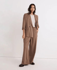 NWT Madewell Drapeweave Caldwell Double-Breasted Tan Blazer Women s Size M NH328