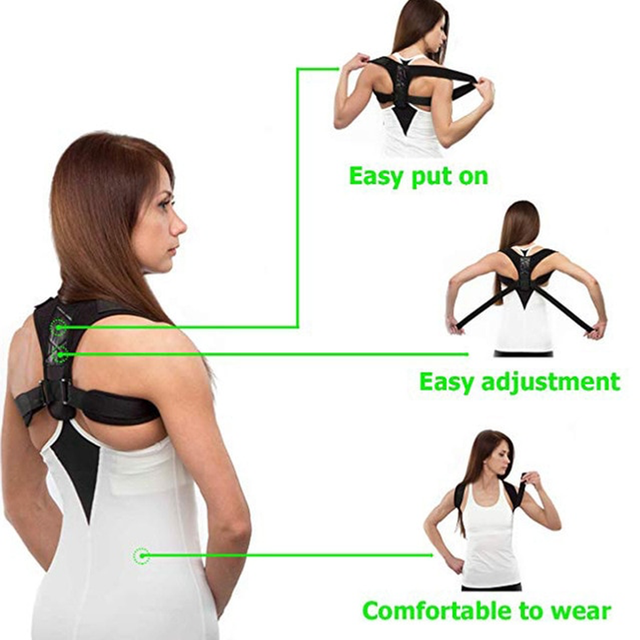 Posture Corrector Back Support Brace Shoulder Straps Neck Pain Relief