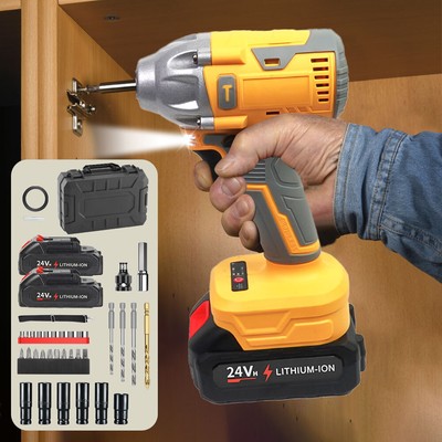 Electric Cordless Impact Wrench, Brushless 12000RPM Home High Torque Impact Gun