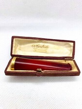 Zigarettenspitze Bakelit Cherry Amber Faturan im Etui Alt Vintage Antik Gold