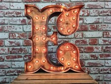Light Up Light Bulb Rusty Circus Marquee Letter Light
