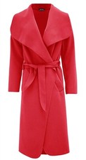 Women's Long Duster Jacket French Belted Trench Waterfall Coat Ladies Italian 