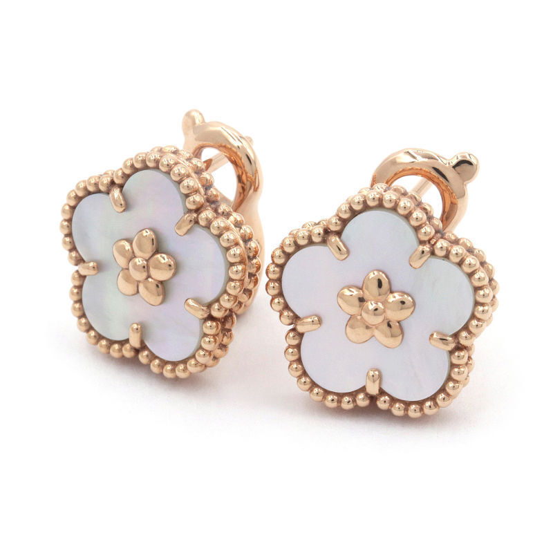 Van Cleef & Arpels Lucky Spring Earrings Plum Blossom K18PG