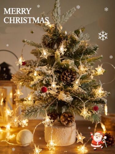 Stars & snowflakes Lights 40 LED 6M Christmas Tree Party Decor Outdoor USB /Batt