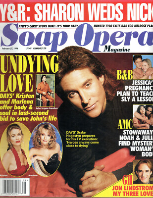 SOAP OPERA MAGAZINE February 27 1996 Drake Hogestyn Jon Lindstrom Laura Wright