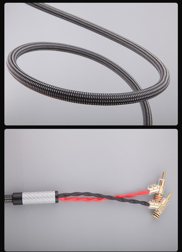 6N Audio Hi-end DIY HIFI Y shape spade to banana plugs speaker cable Cord Wire - Picture 6 of 11