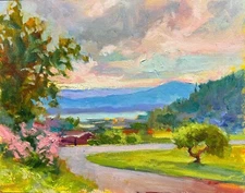 Whidbey Island Art, oil painting original,  WA landscape ,impressionism art