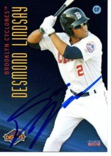 Desmond Lindsay 2016 Brooklyn Cyclones Signed Card
