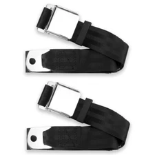 RetroBelt 2pt Lap Bucket Seat Belt Kit for 1961-1964 Chevy Impala - Black Pair