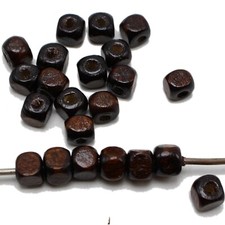500 pcs Brown Cube Wood Beads Wooden Beads Spacer 6X6mm Bracelet Making Beads