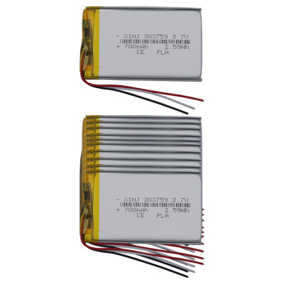 10pcs 3.7V 700mAh 2.59Wh Li-Polymer Li Battery 303759 Li-ion 3-Wires ...