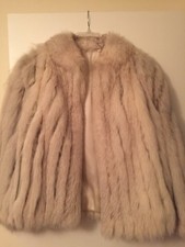 Saga Blue Fox & Leather Coat/jacket - Small