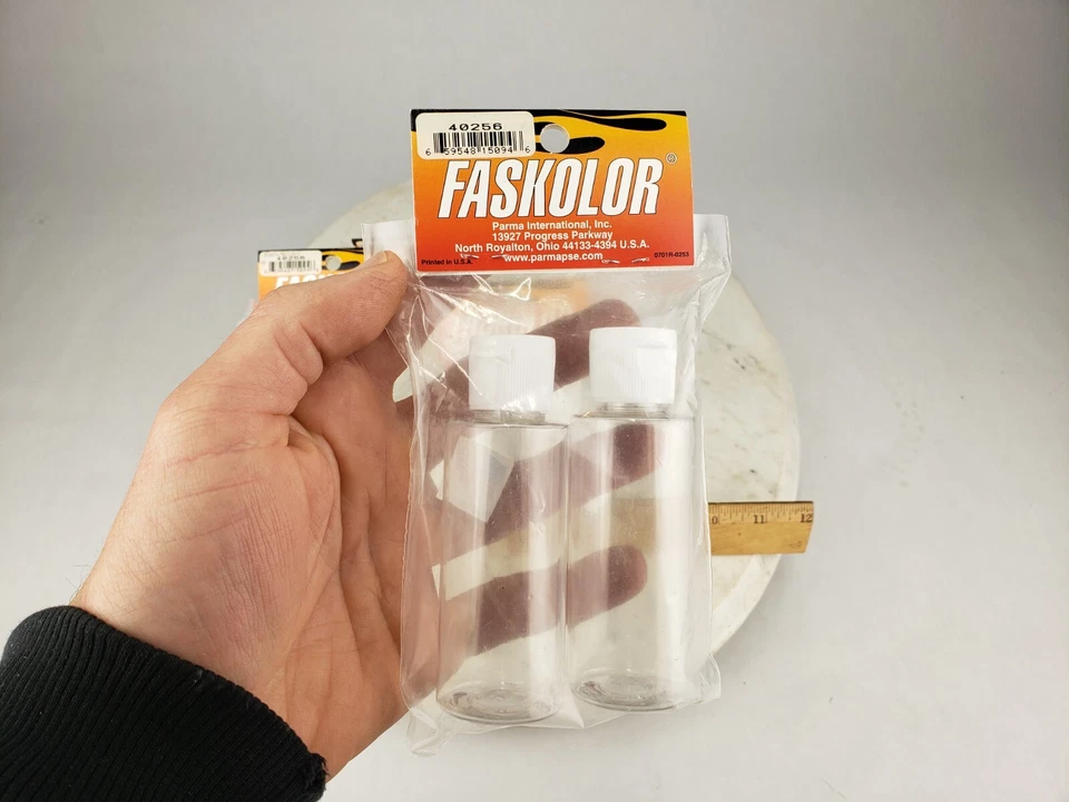 Botella vacía de pintura para aerógrafo a base de agua Faskolor 12 unidades 2 oz 40256 Foto 4 de 4