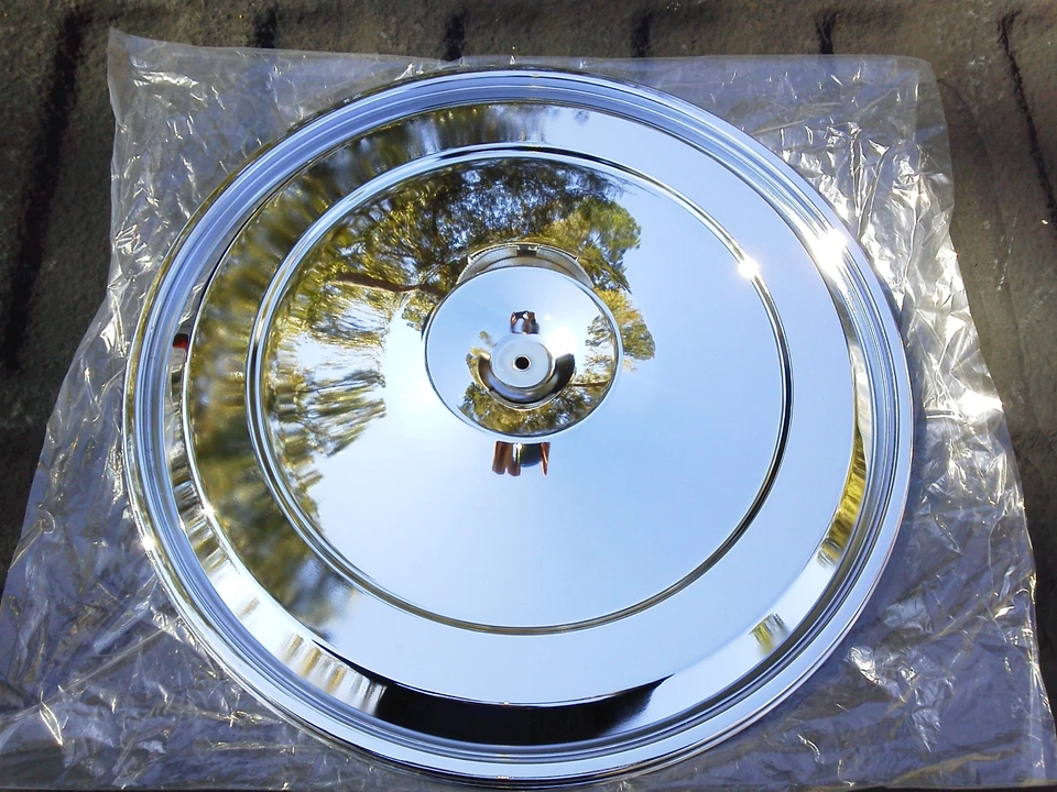 Pontiac 1968-72 17" tampa respirador limpador de ar cromado carburador Quadrajet TransAm - Imagem 4 de 4