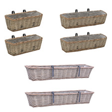 Balcony Planter Planters For Garden Raised Bed  2 pcs Wicker with PE Lining