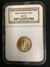2006-W Eagle G$10  1/4 Oz Gold MS70 NGC 5706.24 per troy oz