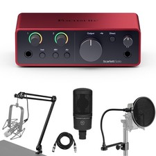 Focusrite Scarlett Solo 4th Gen USB Audio Interface with Software Suite, Bundle
