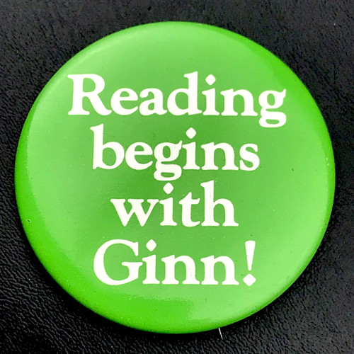 Ginn & Company Pin Button Vintage School Minnesota Reading Begins With Ginn