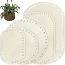 5PCS Crochet Basket Base 5 Sizes Oval Circle Wooden Basket Bottoms for Crochet B