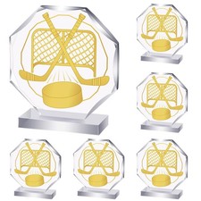 6 Pack Sports Trophy Acrylic Award Medals 4.72x4.72 Inch Contest Prizes For Team