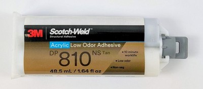 Scotch Weld DP810NS Acrylic Adhesive Dual Cartridge 48.5 mL Tan