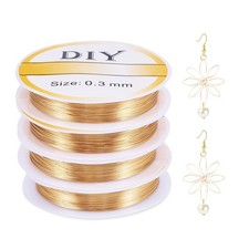 Beadthoven 262 Ft 14K Gold Filled Wire 28 Gauge 28 0.3mm , Golden